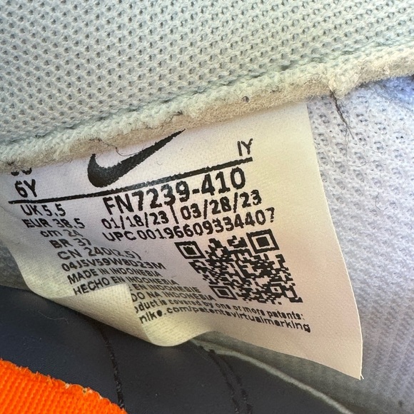 SZ:6Y/7.5 W Shoes Grade-School Nike Air Force 1 LV8 (GS) Navy  White - Picture 6 of 6